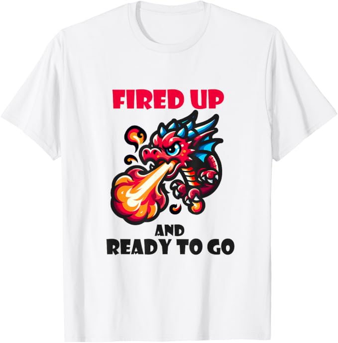 Funny Dragon Fired Up and Roaring Mystical Animal