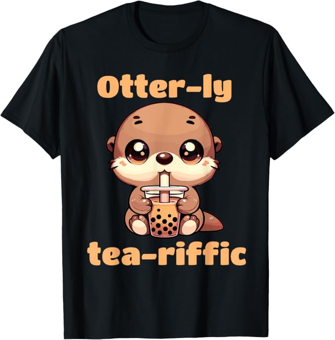 Cute Otter Drinking Boba Bubble Tea Milk Tean