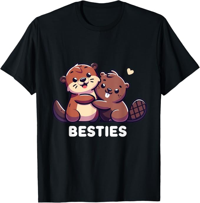 Cute Otter and Beaver Water Besties Friends Best Pal