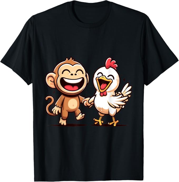 Funny Monkey and Chicken Happy Days Laughing Face