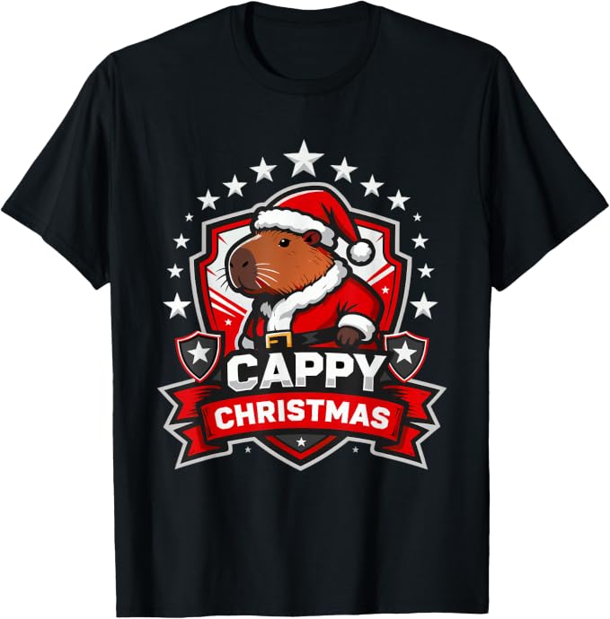 Funny Capybara in Santa Claus Costume Christmas Team