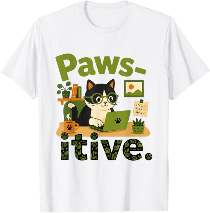 Funny Cat in Office Staying Positive At Work