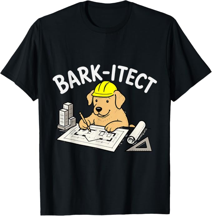 Funny Dog Architect Working on BluePrints